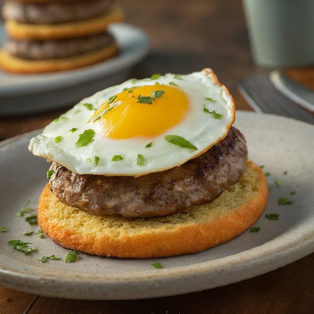 Keto Sausage and Egg Sandwich