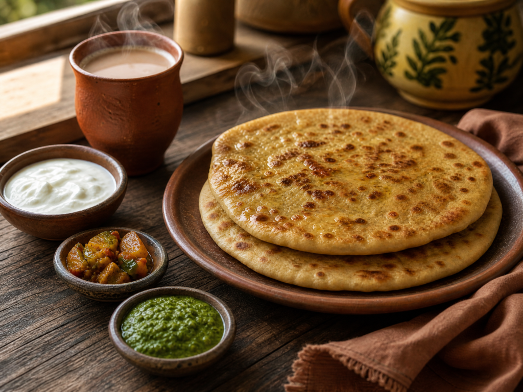 Sattu Paratha Serve Immediately