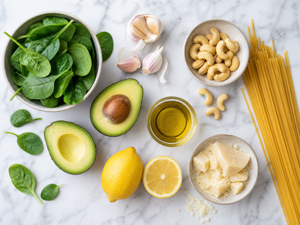 Creamy Avocado Spinach Pasta