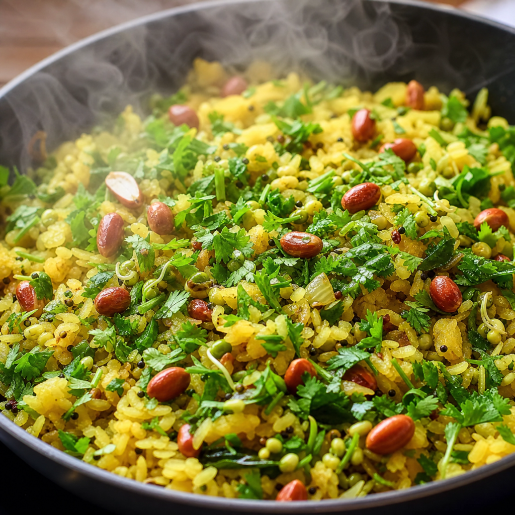 sprouts poha, healthy breakfast ideas, high protein indian food, moong sprouts recipe, indian meal prep.